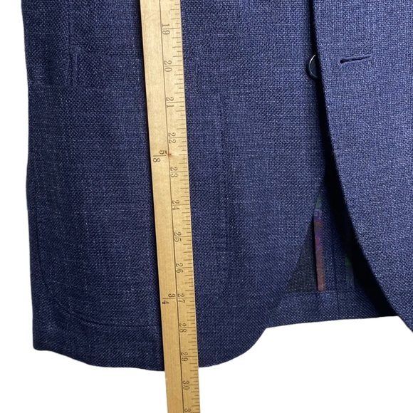 JKT New York Trent Sport Coat 36 Regular Blue Wool Blend Tonal Plaid - Picture 9 of 11